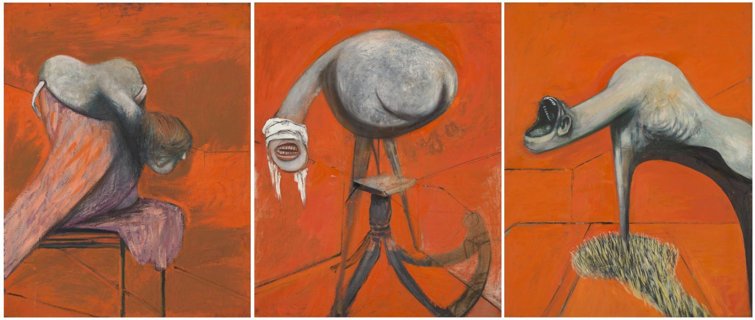 1536x651 Three Studies for Figures at the Base of a Crucifixion', Francis Bacon, 1944