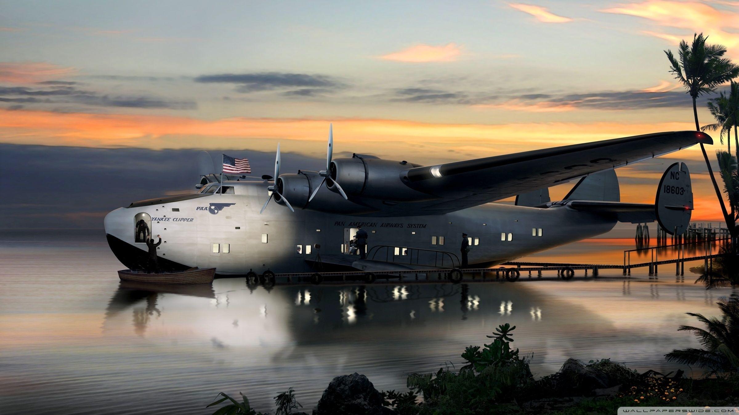 2400x1350 Flying Boat ❤ 4K HD Desktop Wallpaper for 4K Ultra HD TV • Wide