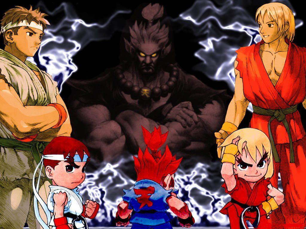 1024x768 Street Fighter Wallpaper: Akuma, Ryu, & Ken
