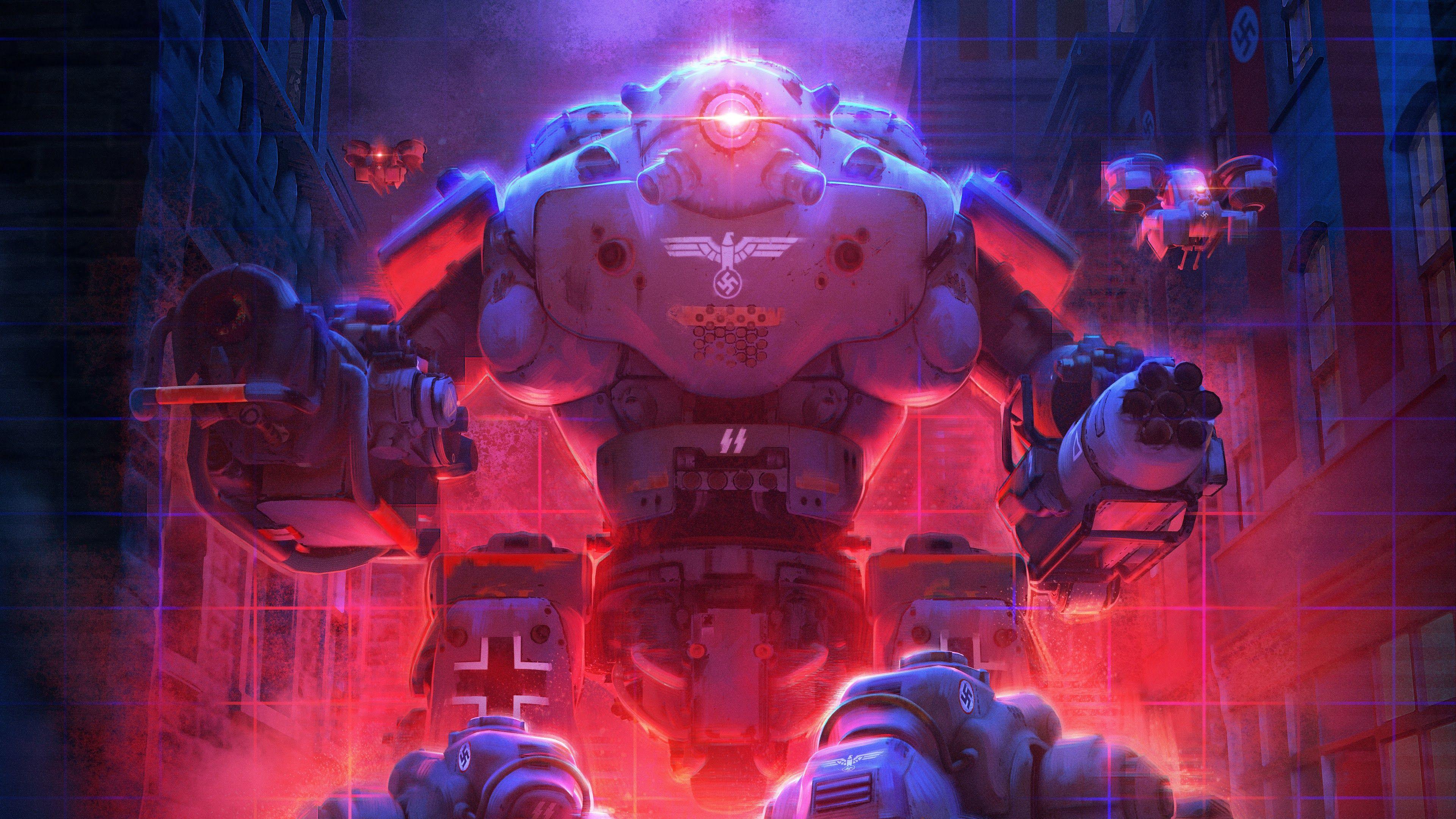 3840x2160 Wolfenstein: Youngblood Zitadelle Robot 8K Wallpaper