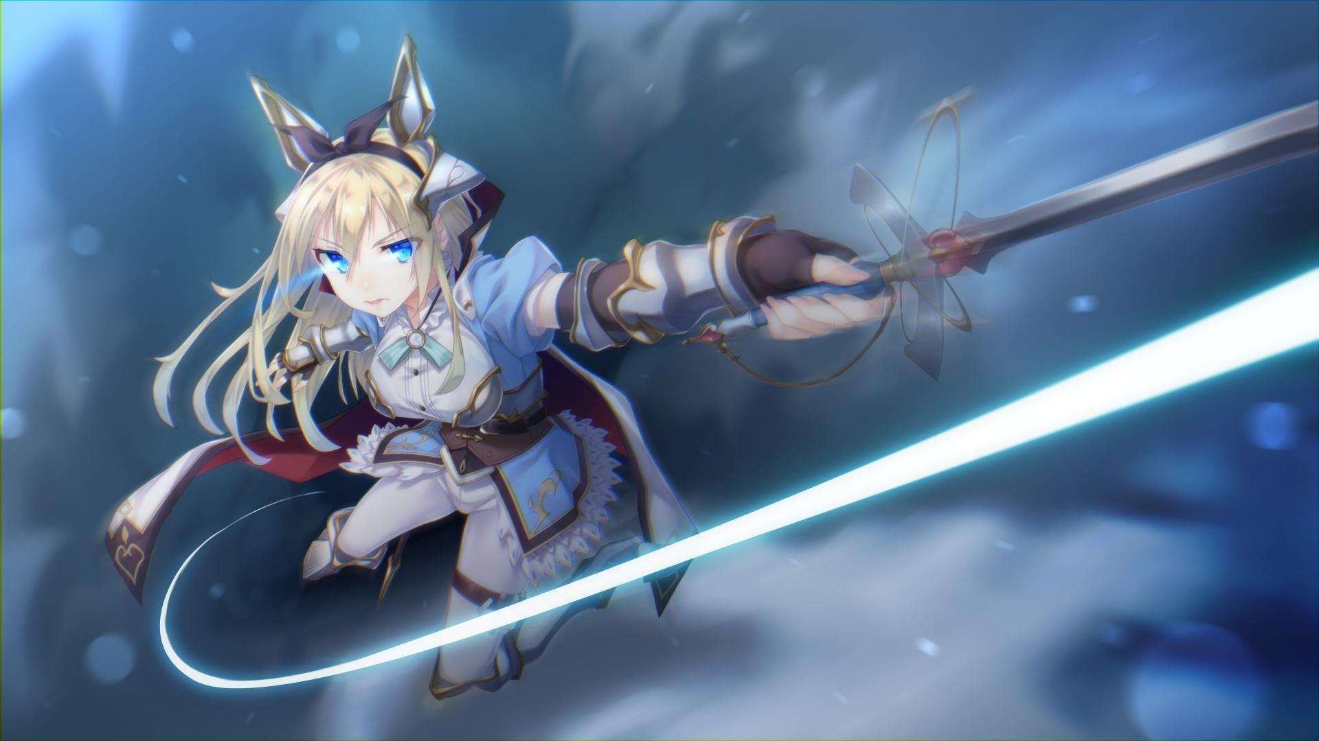 1920x1080 Anime Girl Action Wallpaper