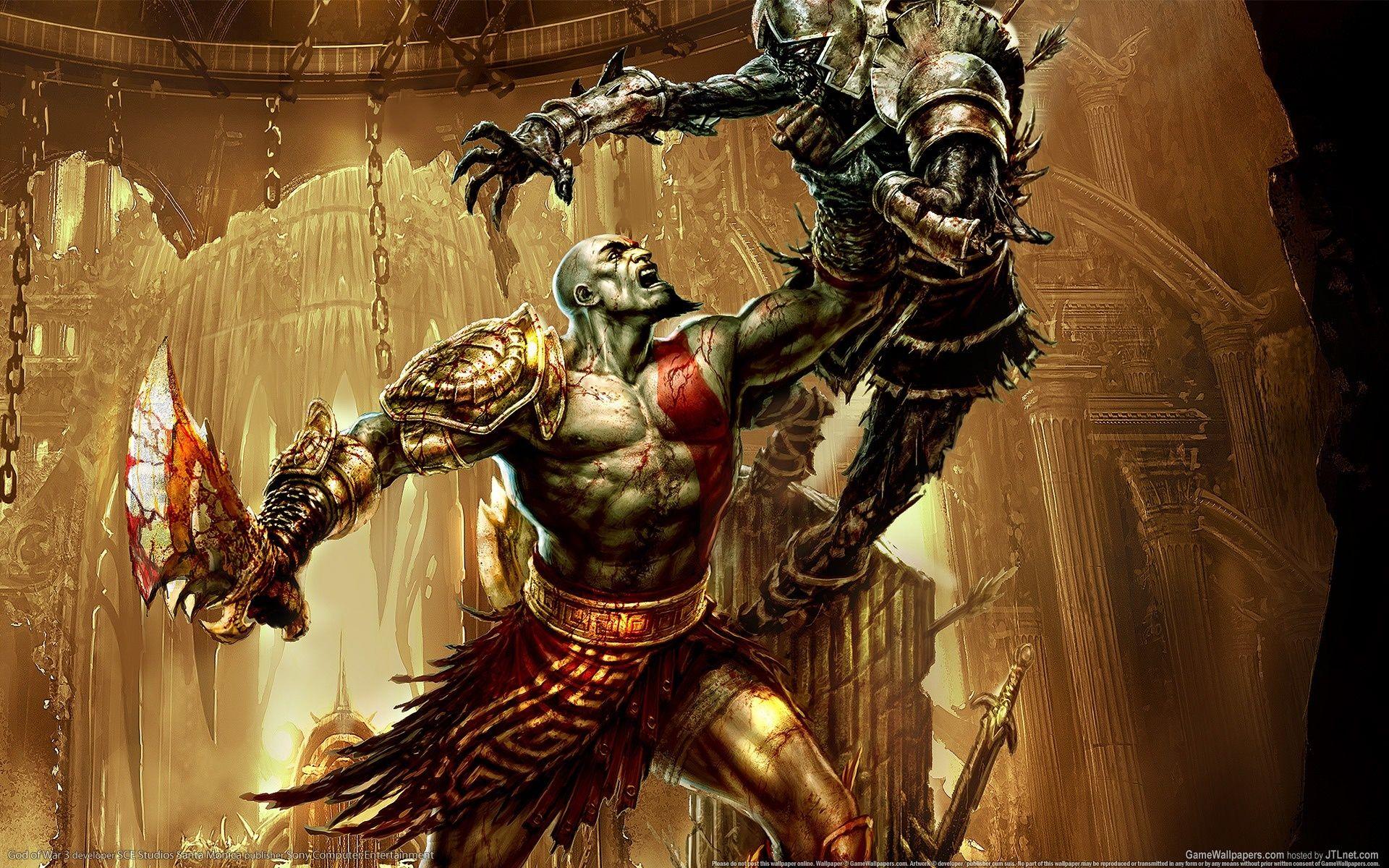 1920x1200 Wallpaper fight, soldier, sword, god of war, kratos desktop wallpaper Games