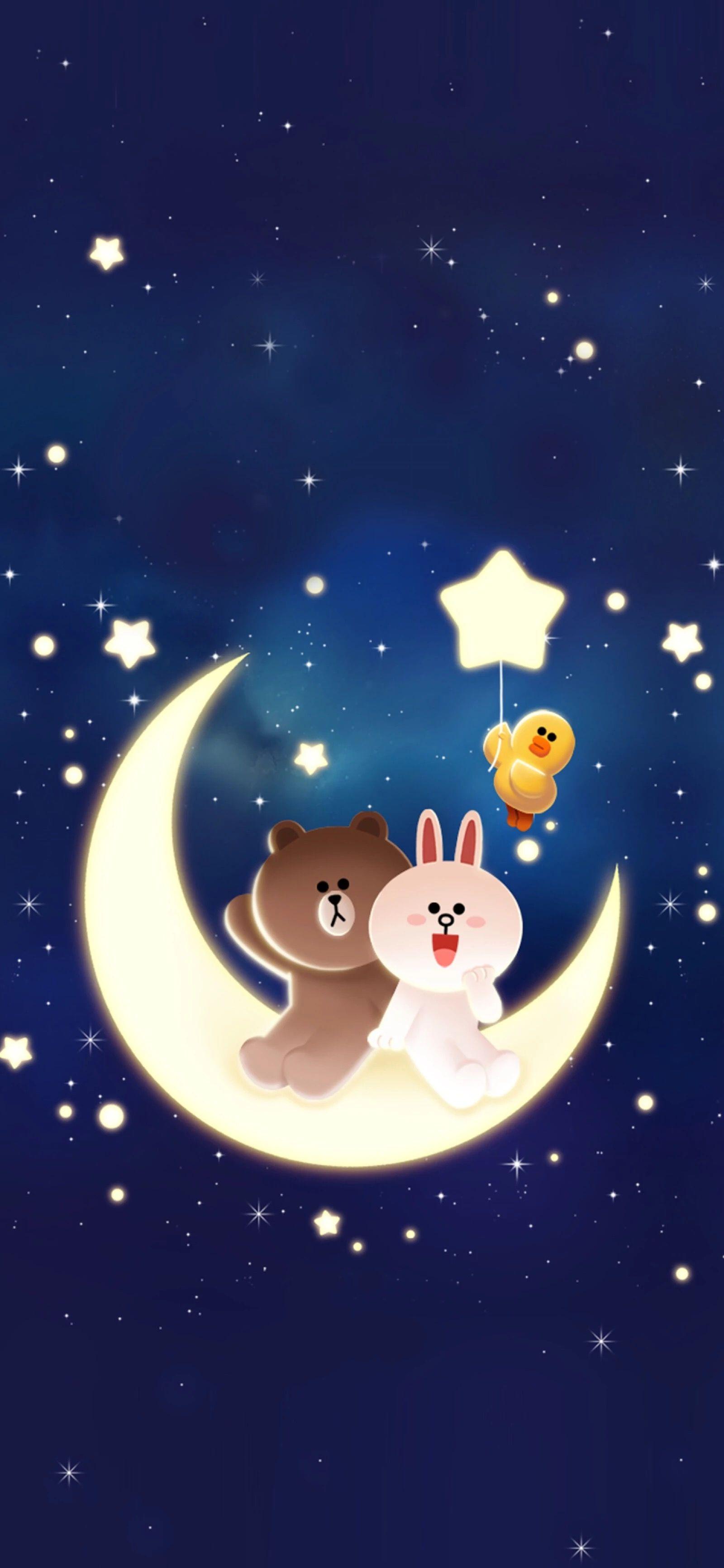 1600x3464 Pin oleh Clarence Khor di Wallpaper line. Seni kucing, Kartun, Kreatif