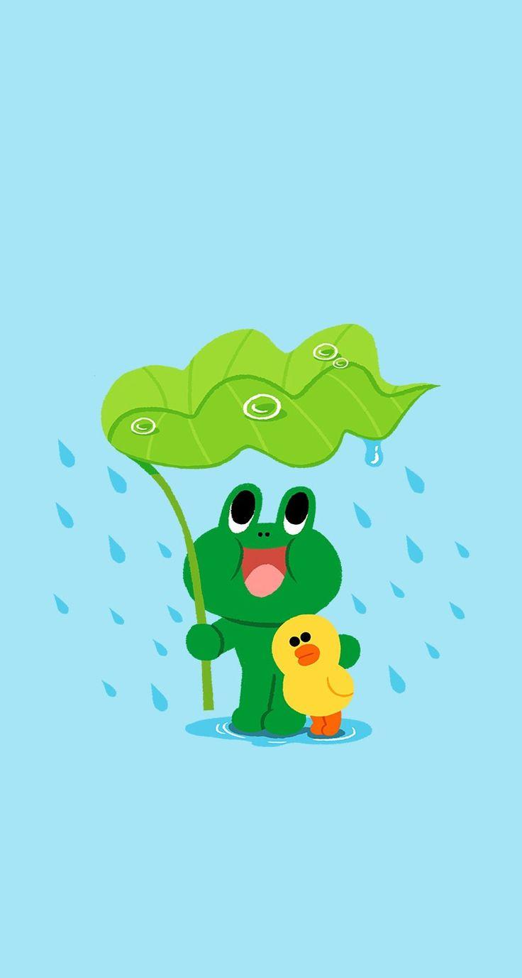 736x1377 Brown Cute Line Friends Wallpaper