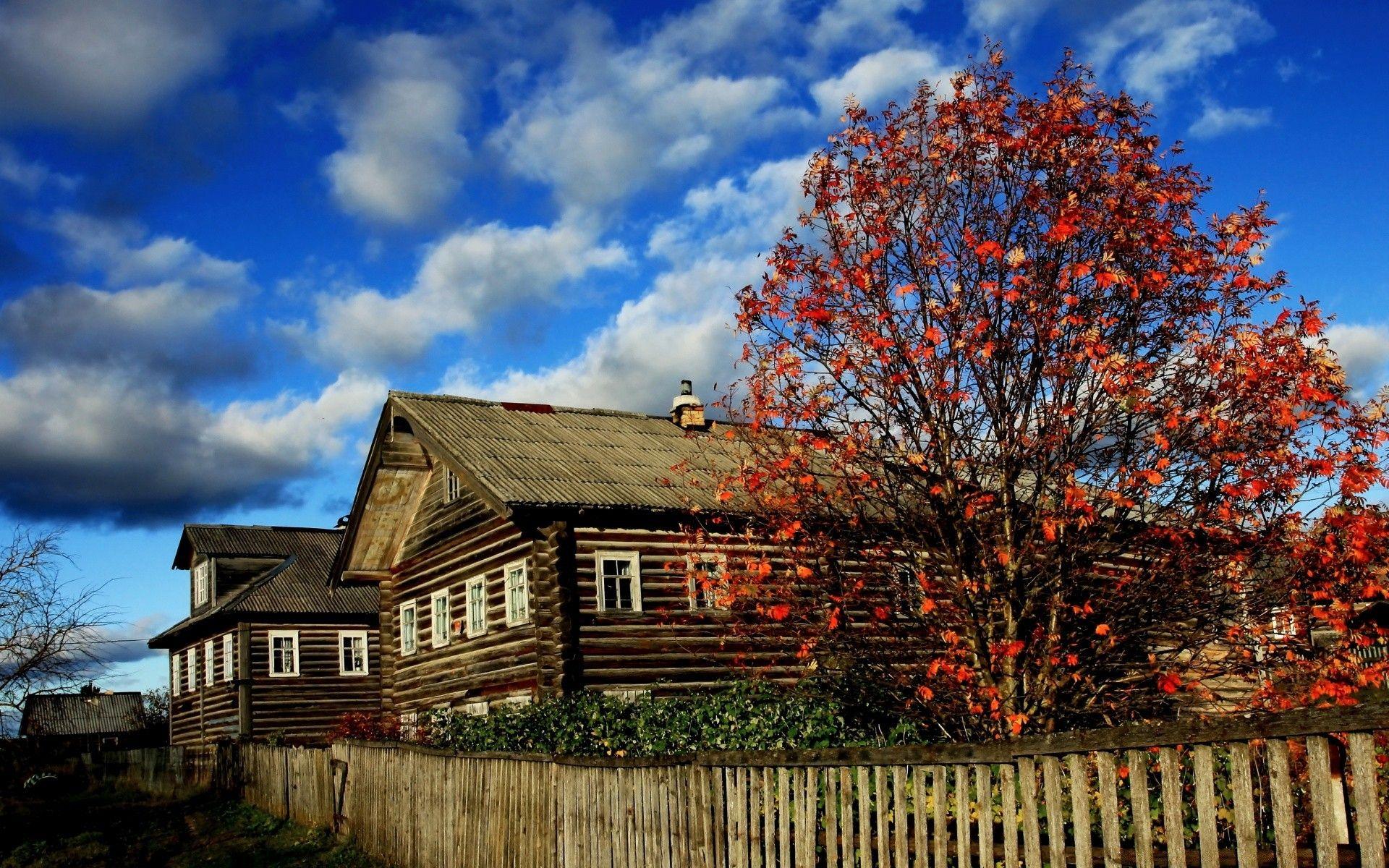 1920x1200 Wooden Houses, Autumn