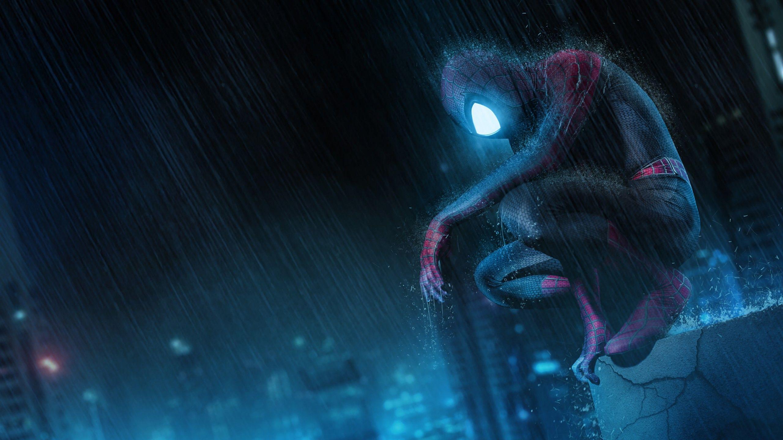 2560x1440 Spider Man 4K Wallpaper, Neon, Marvel Superheroes, Cosplay, Graphics CGI