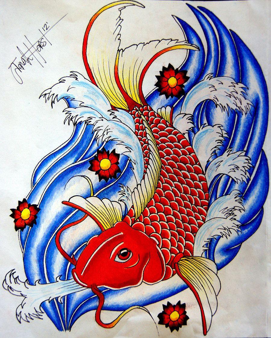 900x1123 fish tattoo design