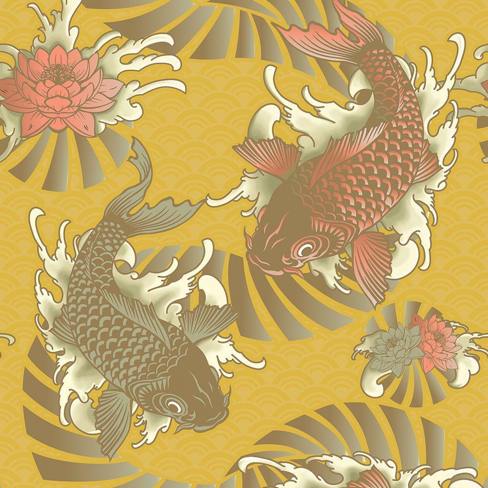 1000x1000 NON WOVEN WALLPAPER ROLL WALL ART DECORATIVE PANEL KOI FISH 10m P A