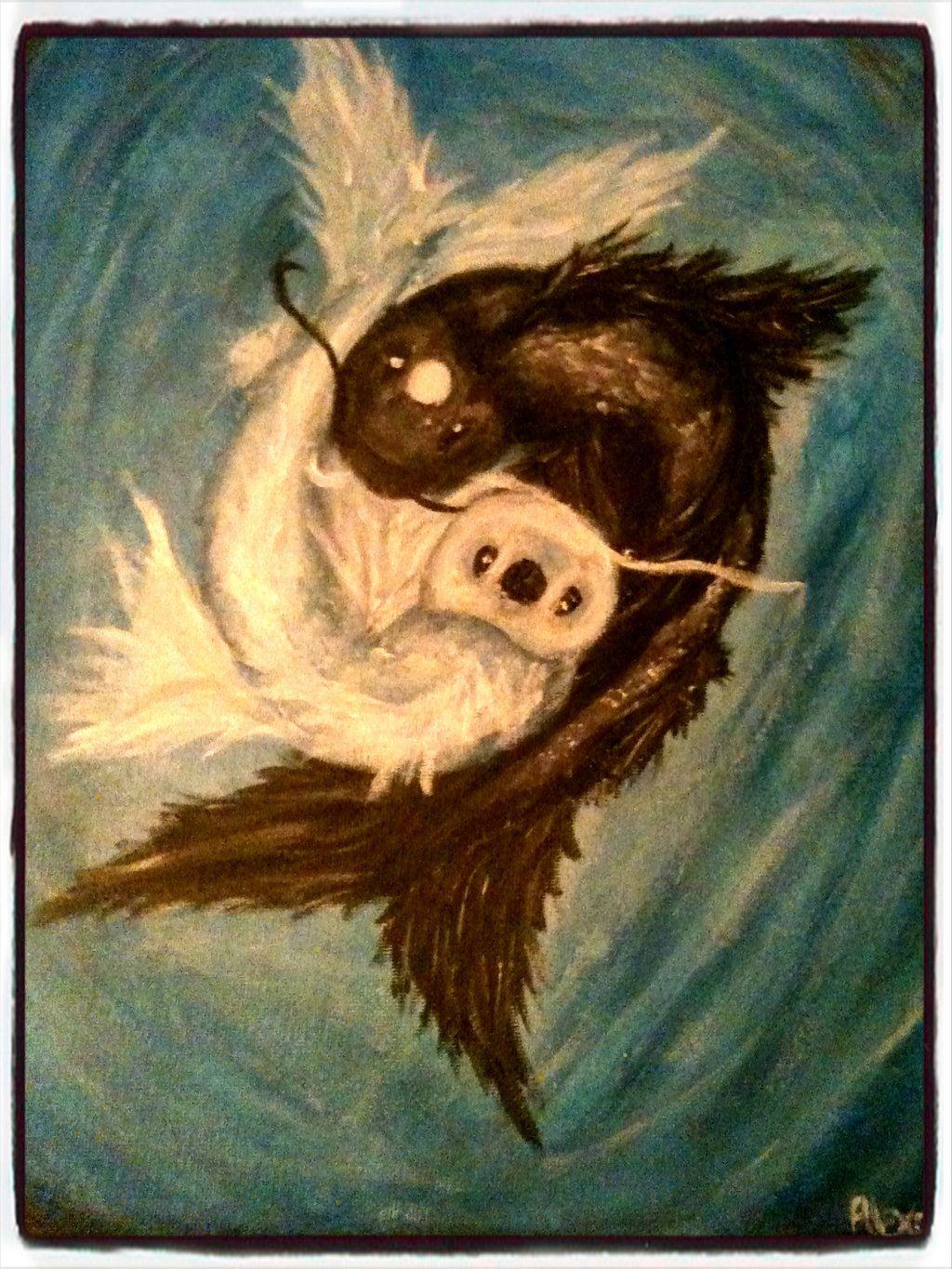 1024x1365 Yin Yang Koi Fish painting