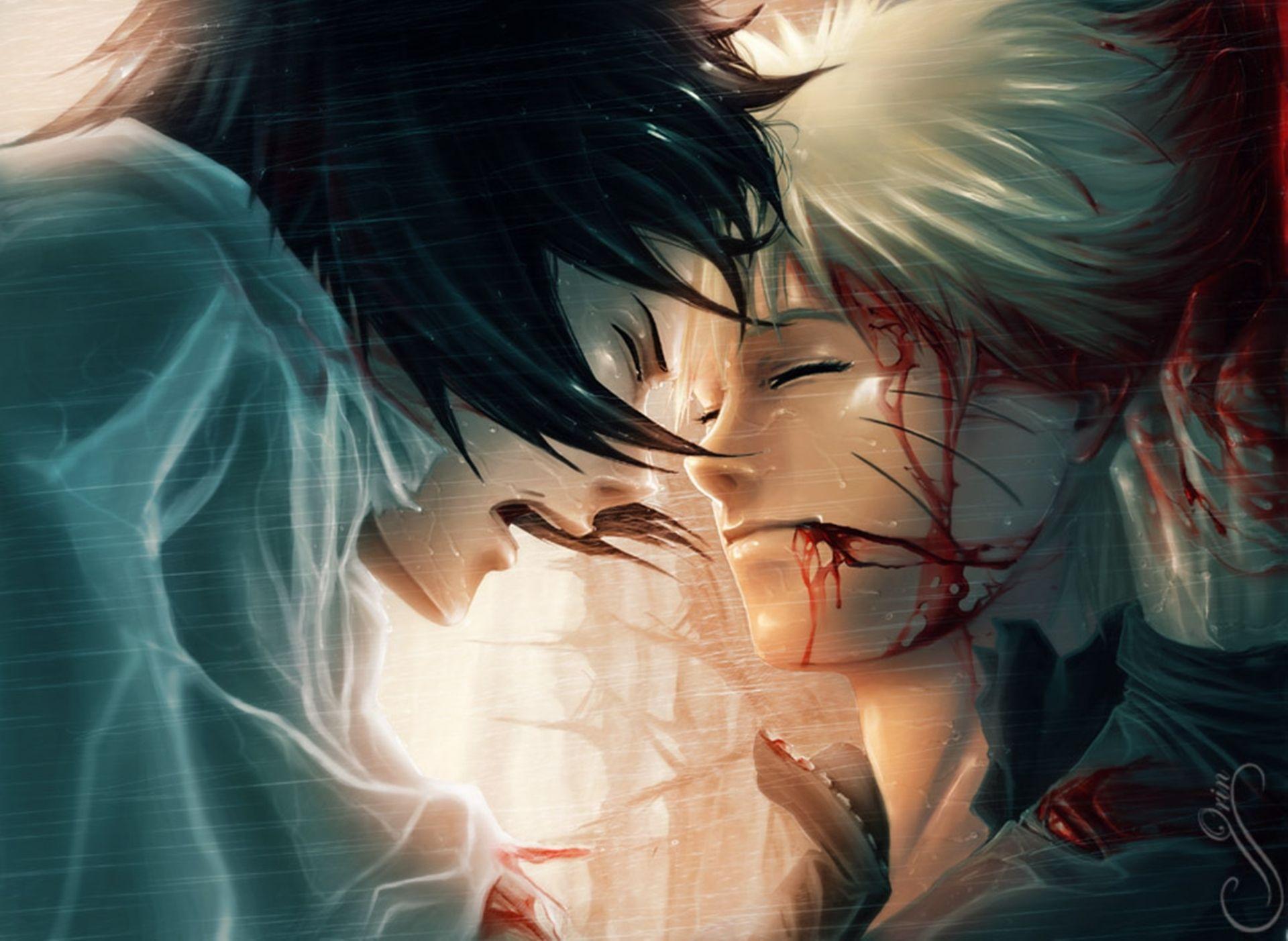 1920x1403 naruto, Uzumaki, Naruto, Uchiha, Sasuke, Rain, Tears, Blood, Dark, Mood, Emotion Wallpaper HD / Desktop and Mobile Background