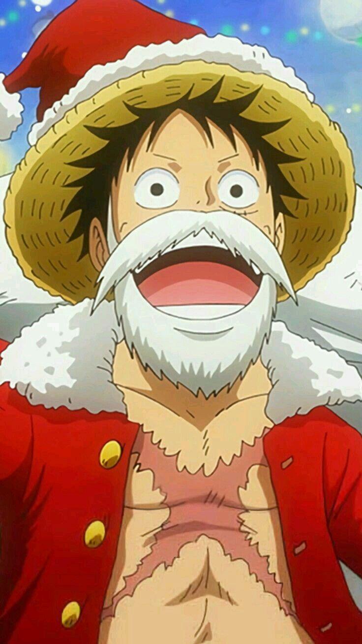 736x1308 Lucky, Christmas,. Anime christmas, One piece anime, One piece luffy