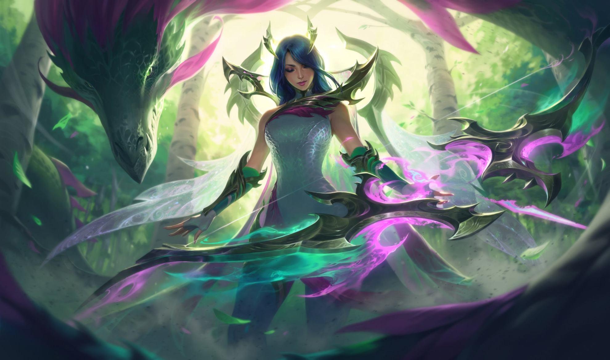 Hình nền 1980x1169 Skins: Fae Dragon Ashe, Eternal Dragon Brand, Obsidian Dragon Sett [Artist: Riot Games] - Liên minh huyền thoại - Gia tộc Waifu [anime pics & digital art]