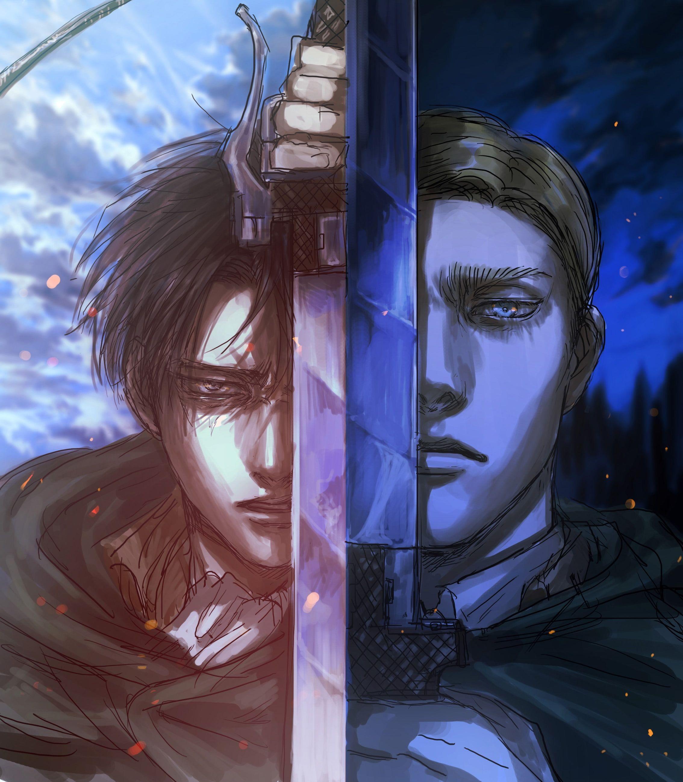 2268x2596 shingeki no kyojin #levi erwin smith #sword #artwork attack on titan #Anime K #wallpaper #hdwallpap. Attack on titan anime, Levi and erwin, Attack on titan levi