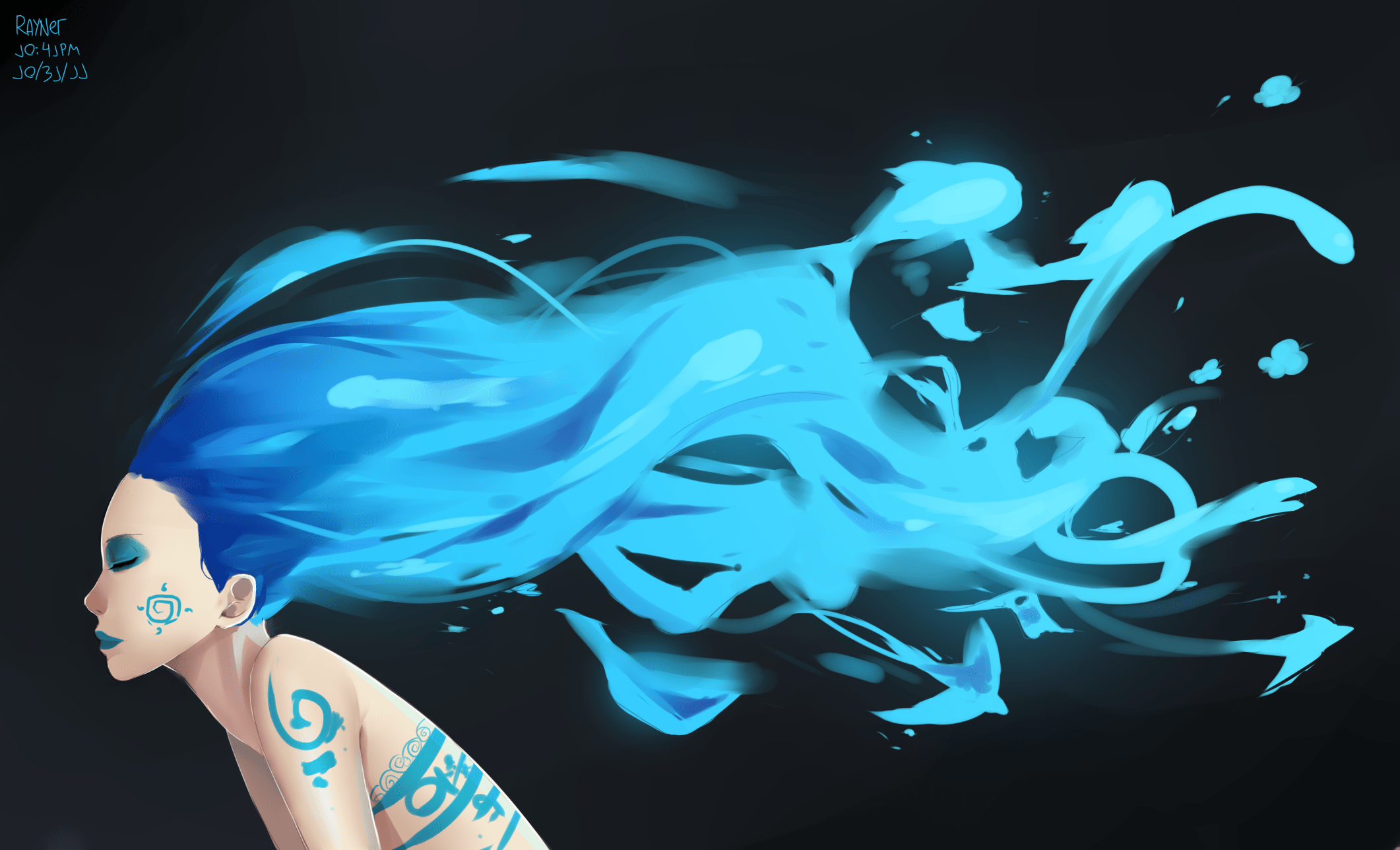 2122x1288 #body paint, #hair, wallpaper. Mocah.org HD Wallpaper
