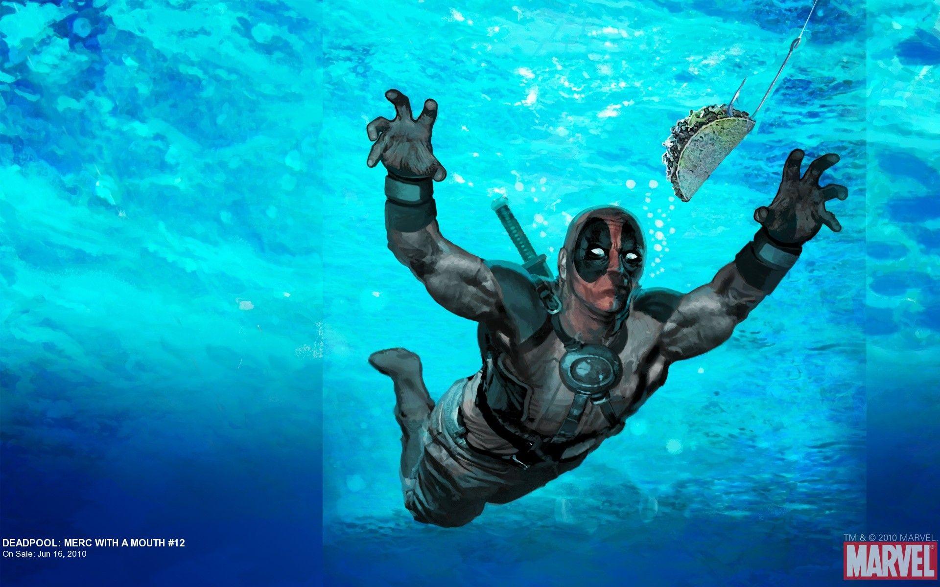 1920x1200 Deadpool Marvel Underwater c46 HD Wallpaper