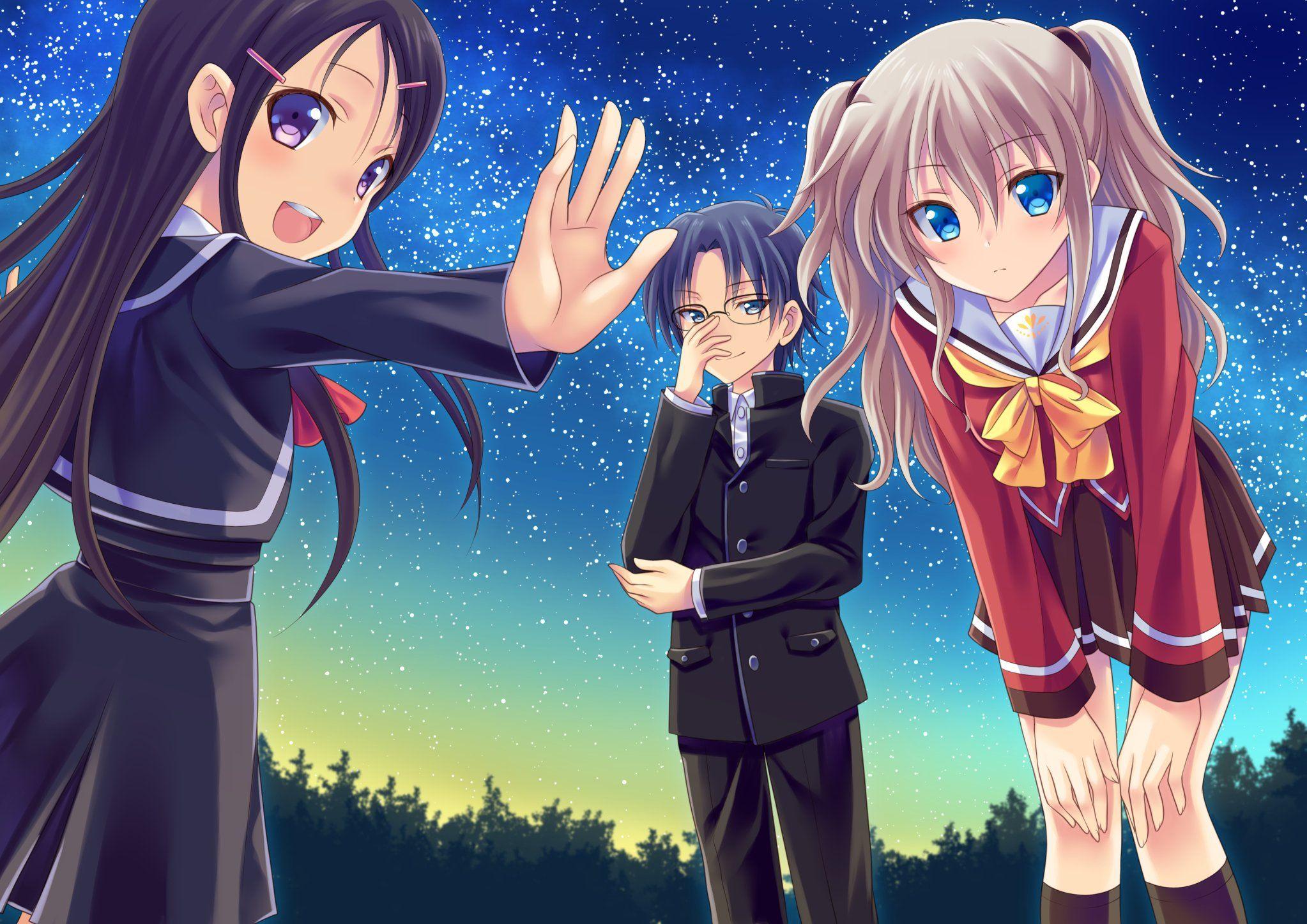 2046x1447 charlotte, series, Otosaka, Ayumi, Takajou, Joujirou, Tomori, Nao Wallpaper HD / Desktop and Mobile Background