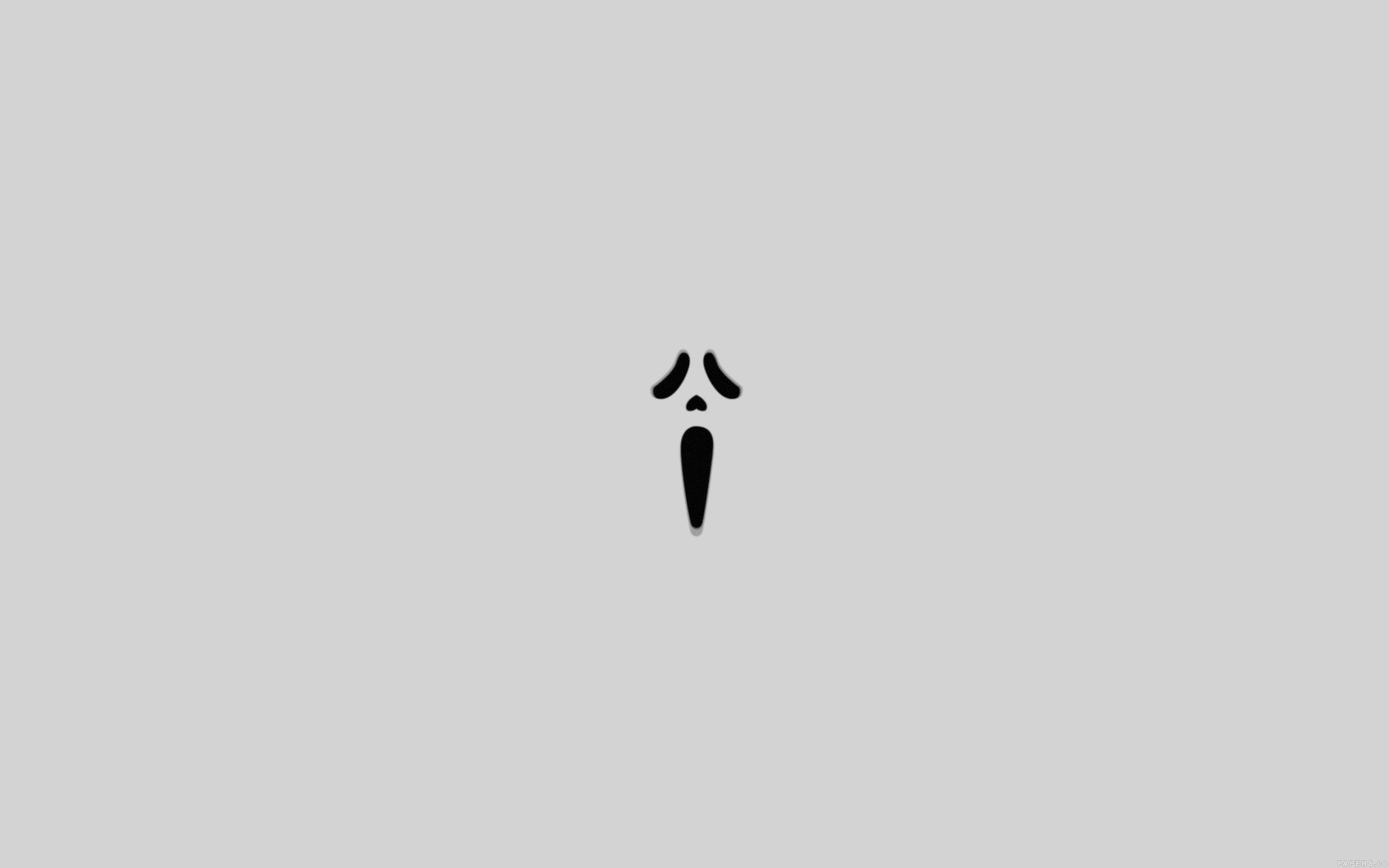 3840x2400 Scream White Minimal Cute Art Wallpaper