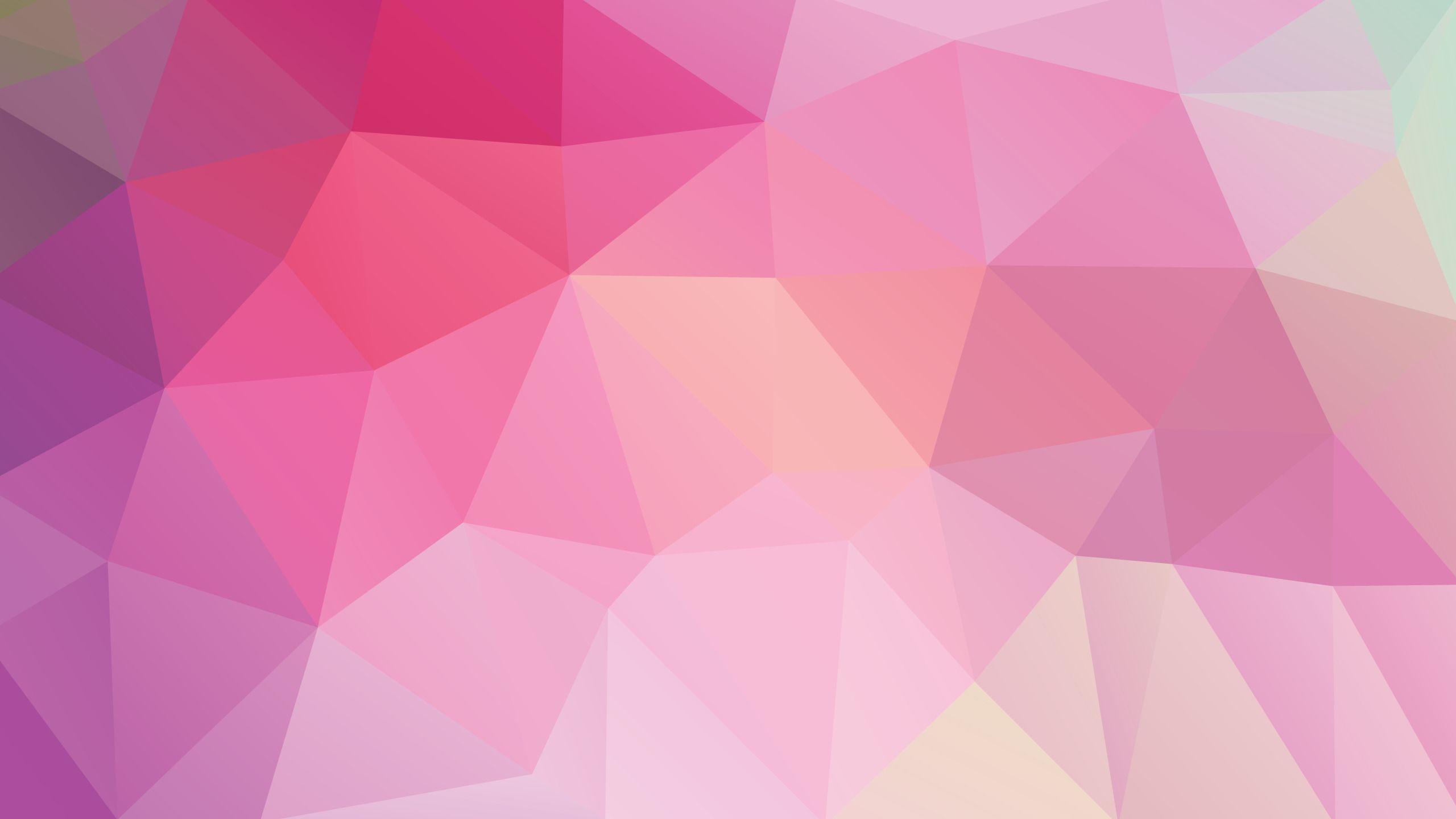 2560x1440 Background Pink Geometric Shapes HD Wallpaper