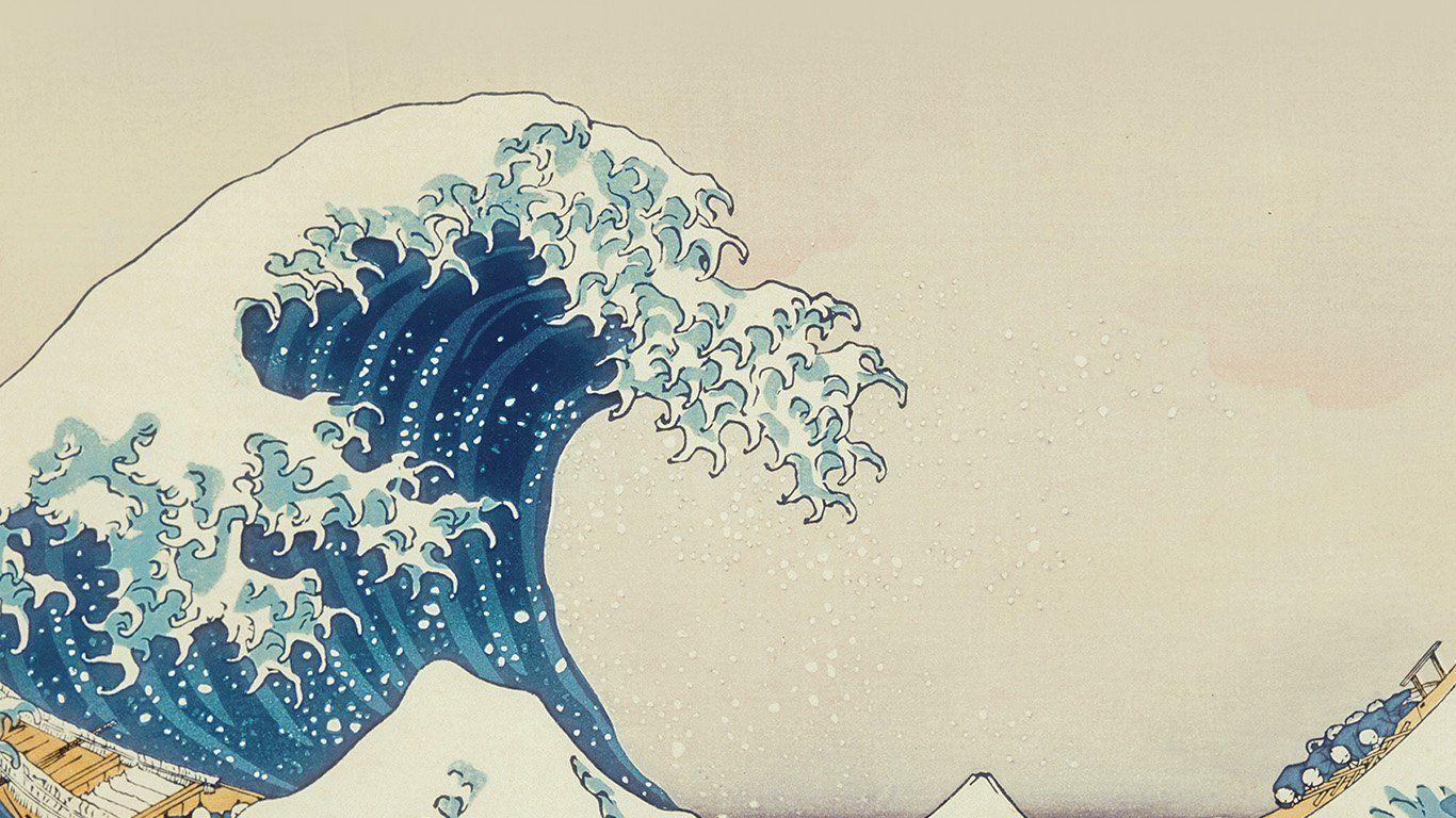 1366x768 Wave Art Hokusai Painting Classic Art Illustration. Desktop Wallpaper Art, Computer Wallpaper Desktop Wallpaper, Laptop Wallpaper Desktop Wallpaper
