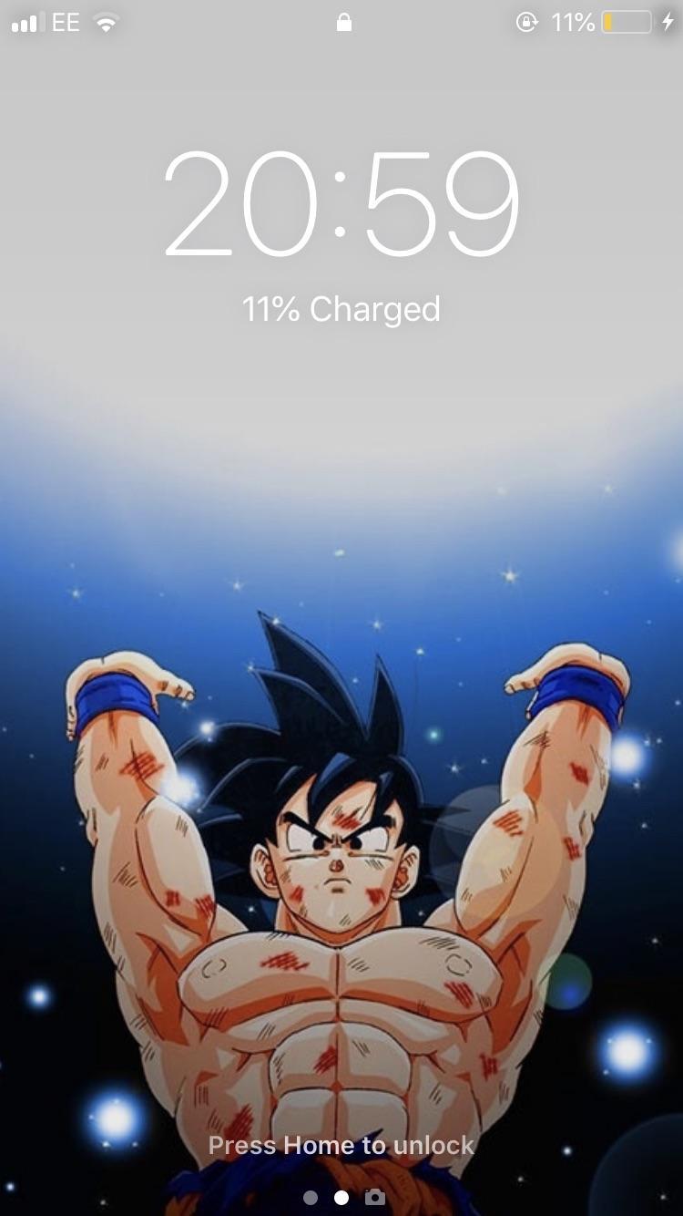 750x1334 Saw people posting wallpaper ideas and thought I'd show mine, Goku doing the spirit bomb; cool clean and badass.: Dragonballsuper