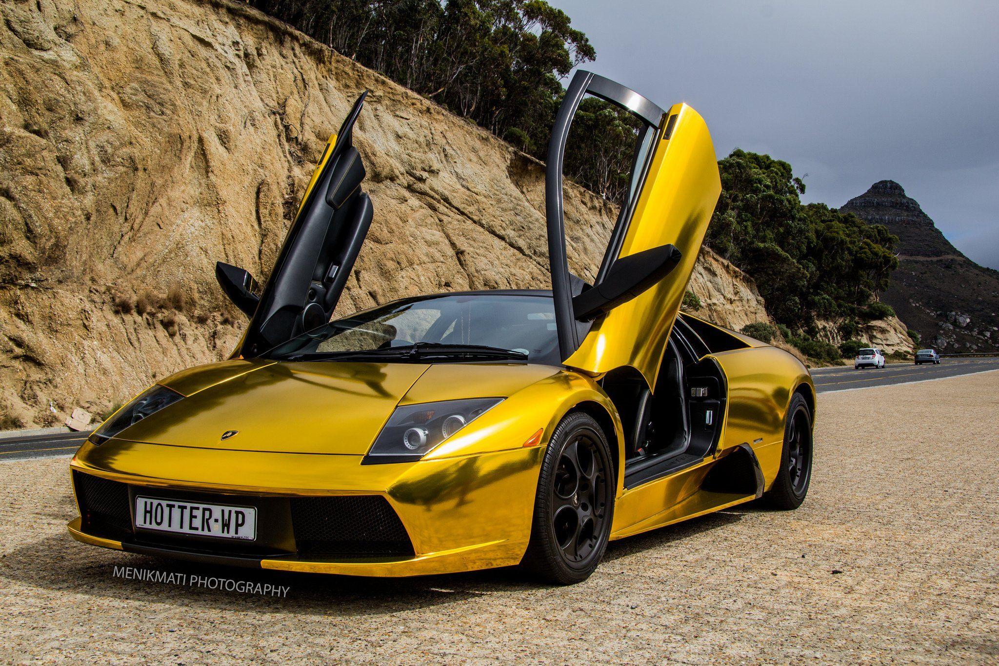 2048x1365 Lamborghini Murcielago gold chrome coupe Vinyl wrap cars supercars wallpaperx1365