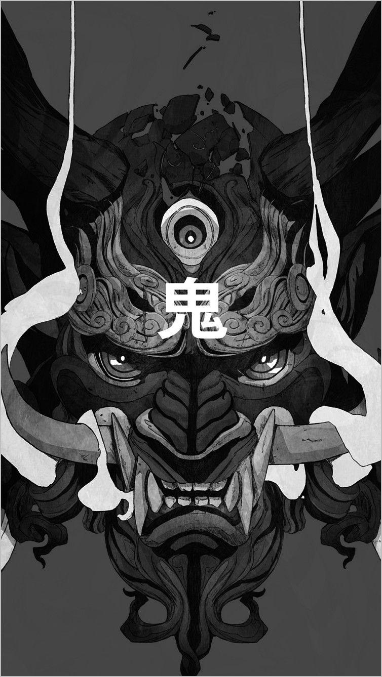 754x1338 Demon Oni Mask Art Wallpaper 4k en 2020. Arte de samurai, Arte de tatuaje japonés, Obras de arte en japón