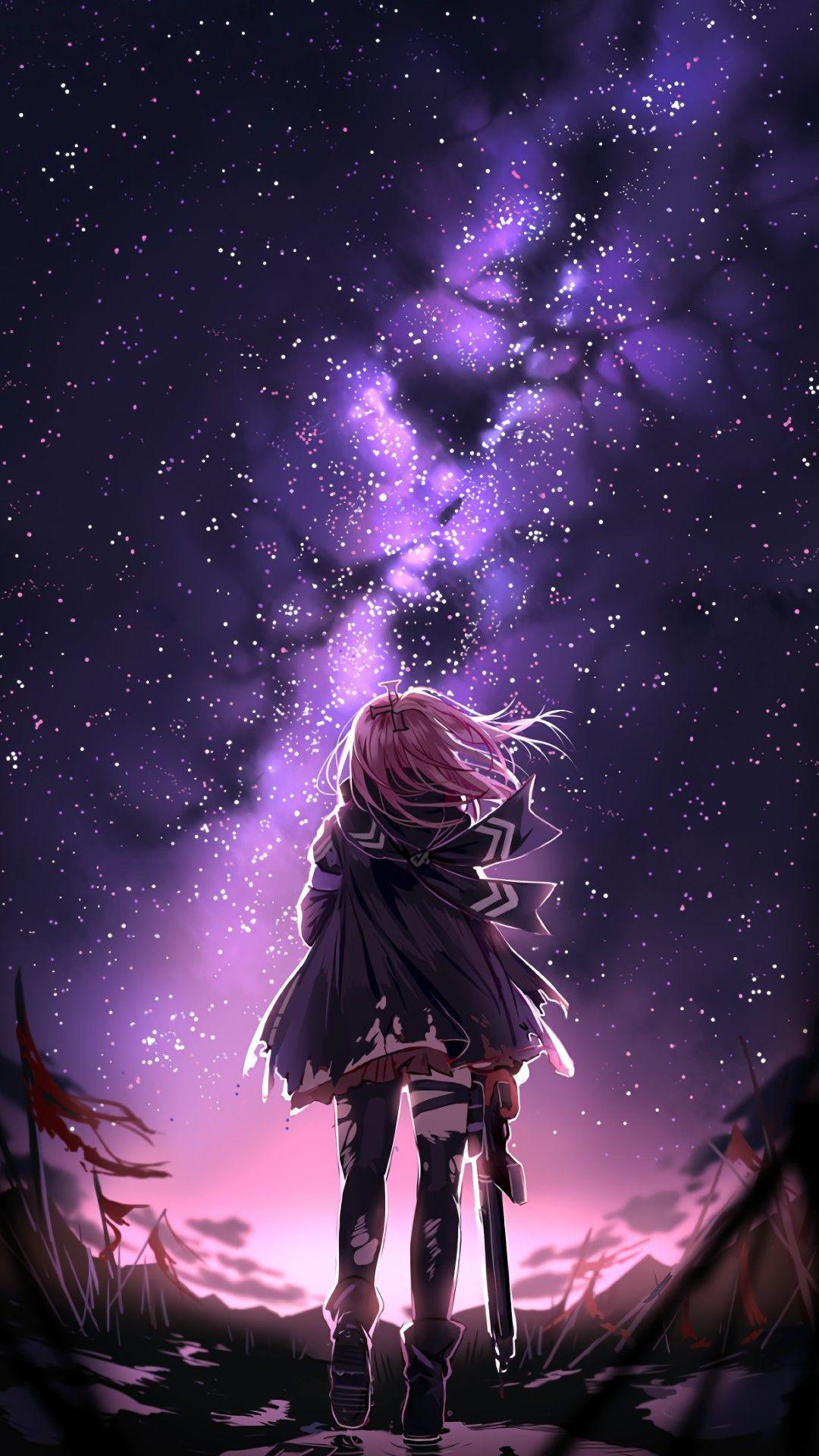 Anime Girl Galaxy Wallpapers Top Free Anime Girl Galaxy Backgrounds Wallpaperaccess