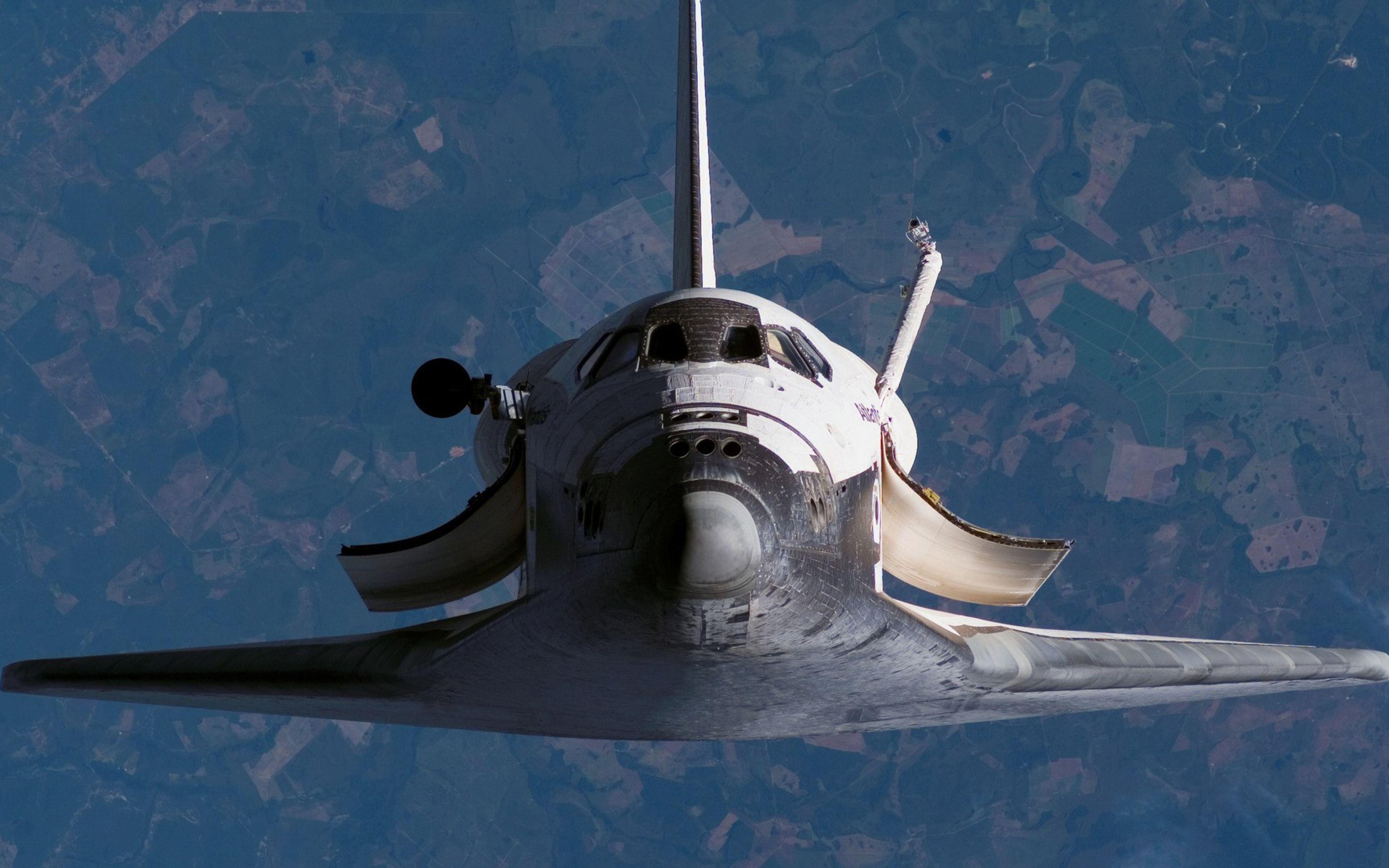 3840x2400 HD Background Space Shuttle Rocket Sky Front View Wallpaper