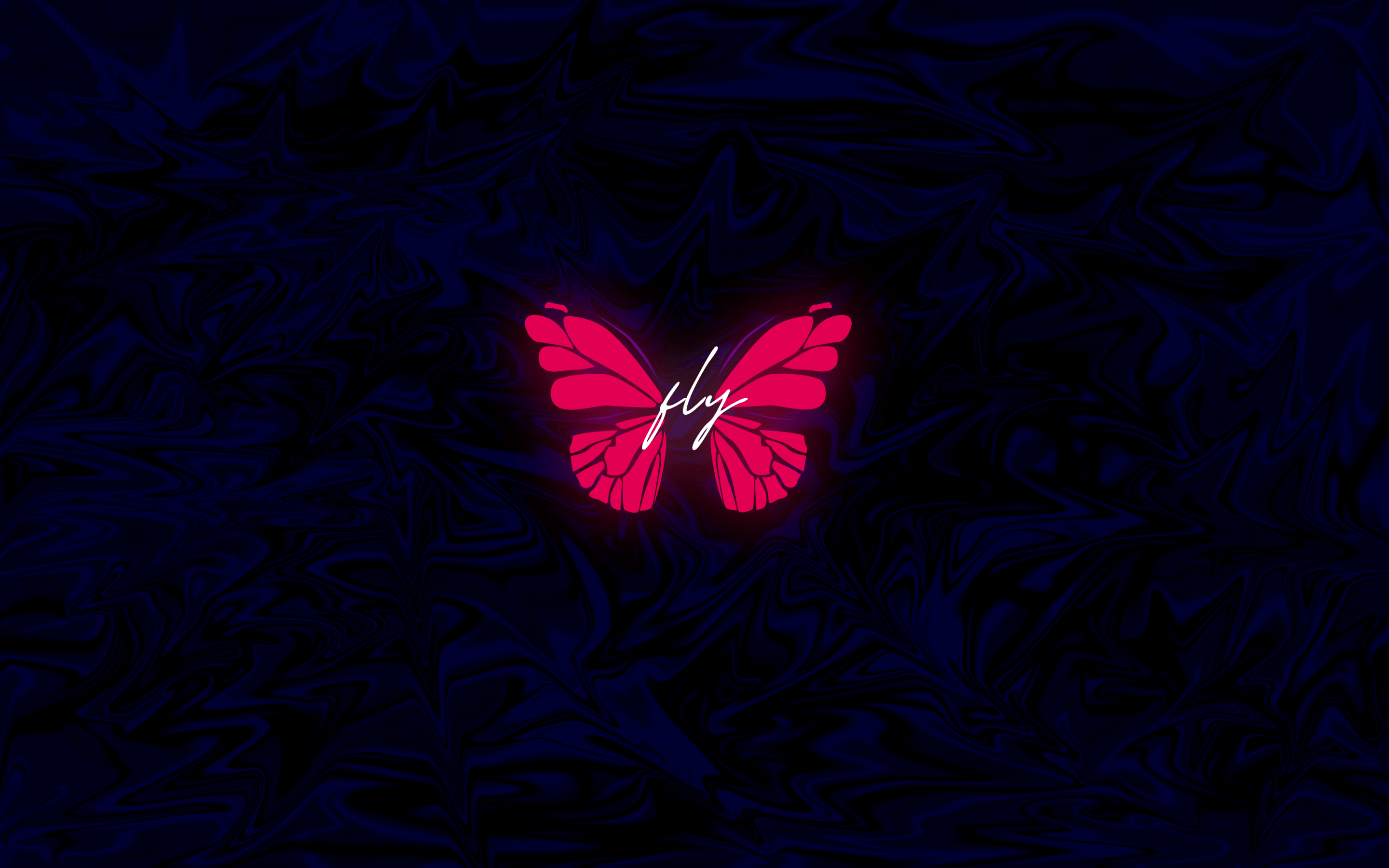 2880x1800 Butterfly 4K Wallpaper, Neon, Glowing, Dark background, AMOLED, Fantasy