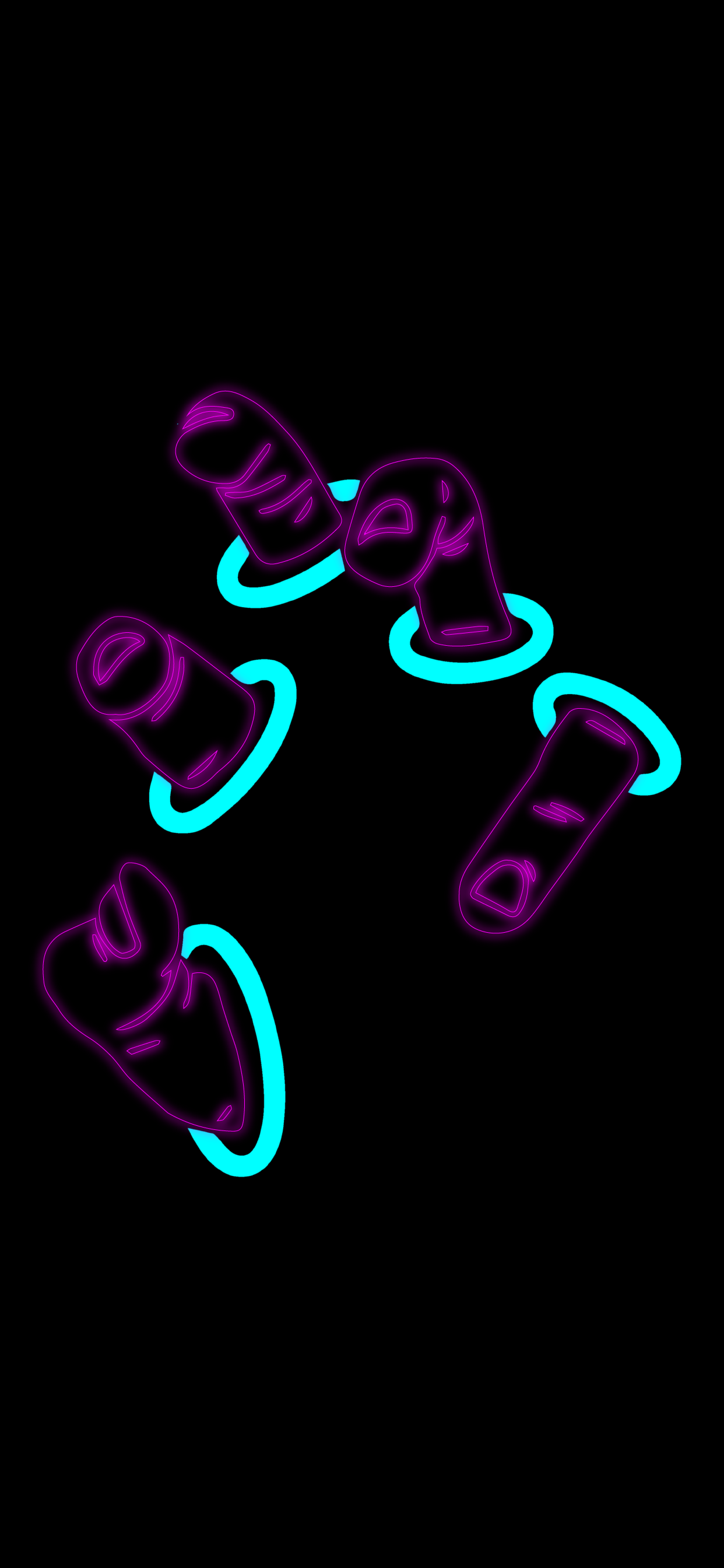 1242x2688 Phone wallpaper black neon hand