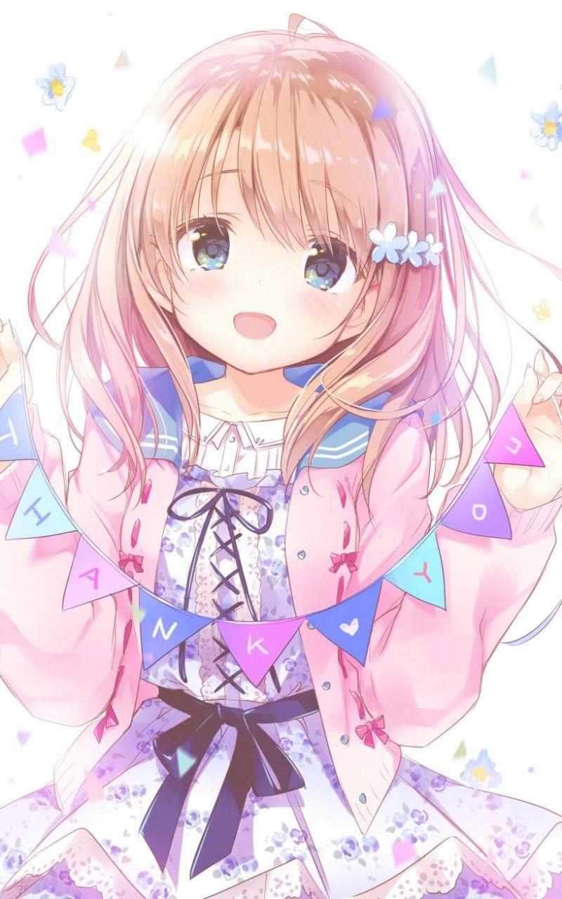 800x1280 Thank you anime girl cute Wallpaper