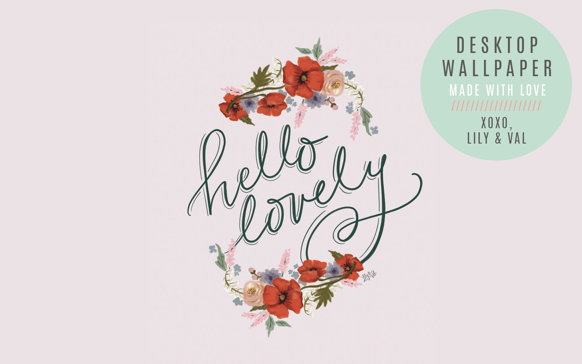 1856x1161 February's Hello Lovely FREE Desktop Download & Val Living