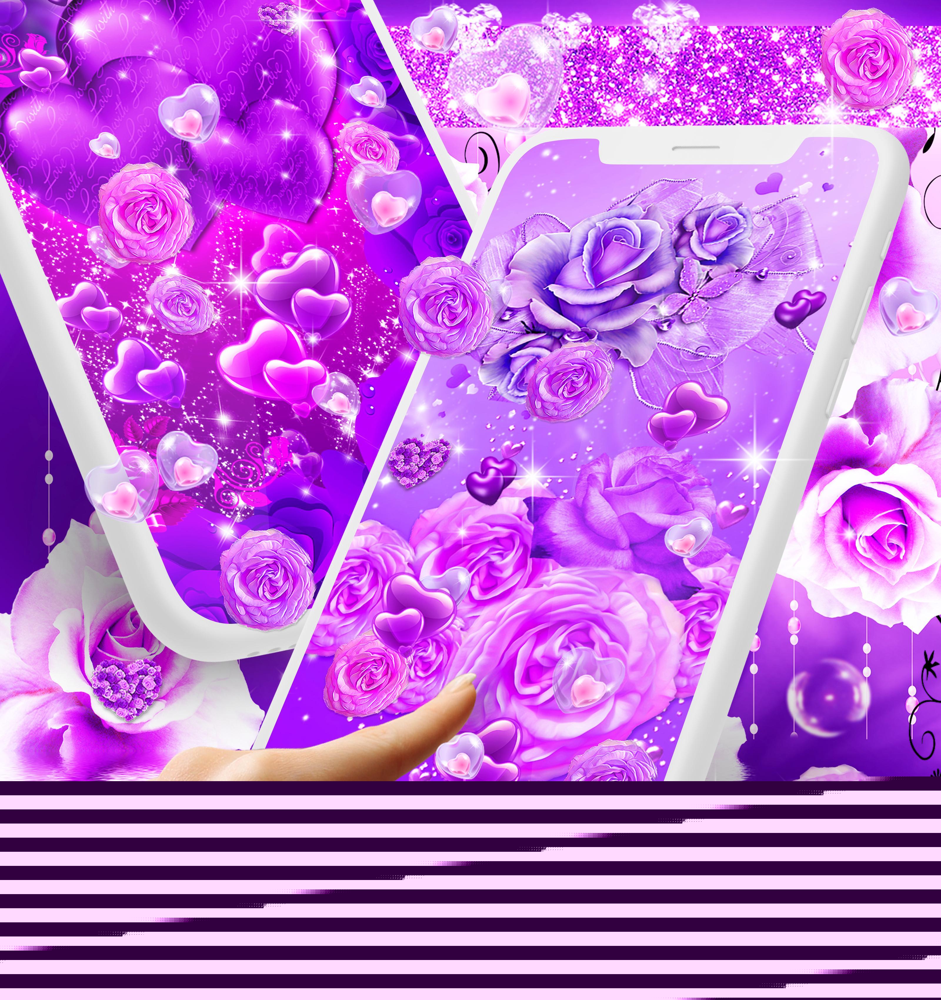 3200x3400 Purple rose love live wallpaper for Android