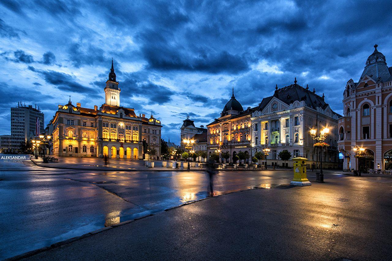 1280x853 Desktop Wallpaper Serbia Novi Sad Street Night Street lights Cities