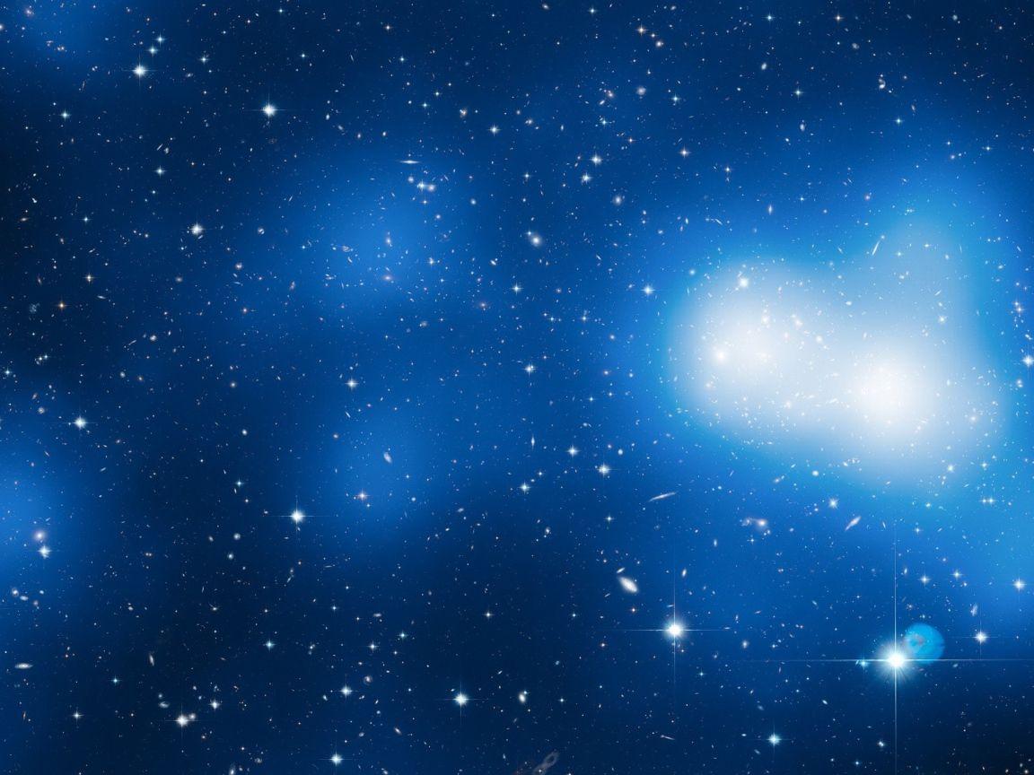 1152x864 Sao và thiên hà trong không gian xanh Hình nền máy tính 1152x864