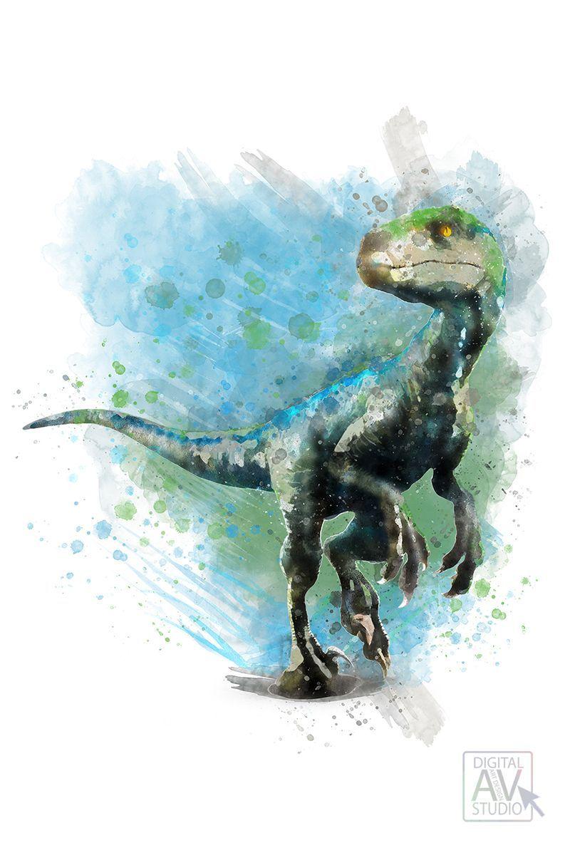 800x1200 Jurassic world blue raptor print Jurassic world art Bản in Blue kỹ thuật số Công viên kỷ Jura Xanh treo tường Trang trí phòng cậu bé Trang trí phòng chơi.  Blue jurassic world, Jurassic world wallpaper, Jurassic park