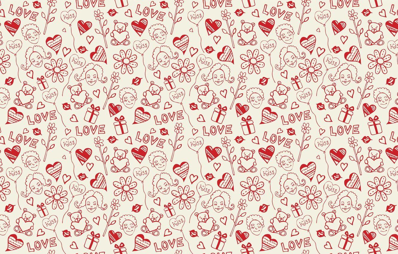 1332x850 Wallpaper girl, love, face, holiday, heart, vector, texture, heart, lips, drawings, girl, gifts, hearts, sponge, widescreen Wallpaper, the Wallpaper image for desktop, section текстуры