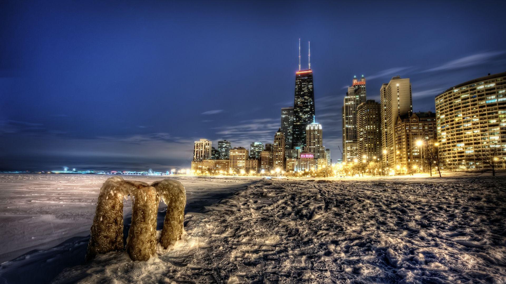 1920x1080 Chicago Winter Picture for Wallpaper