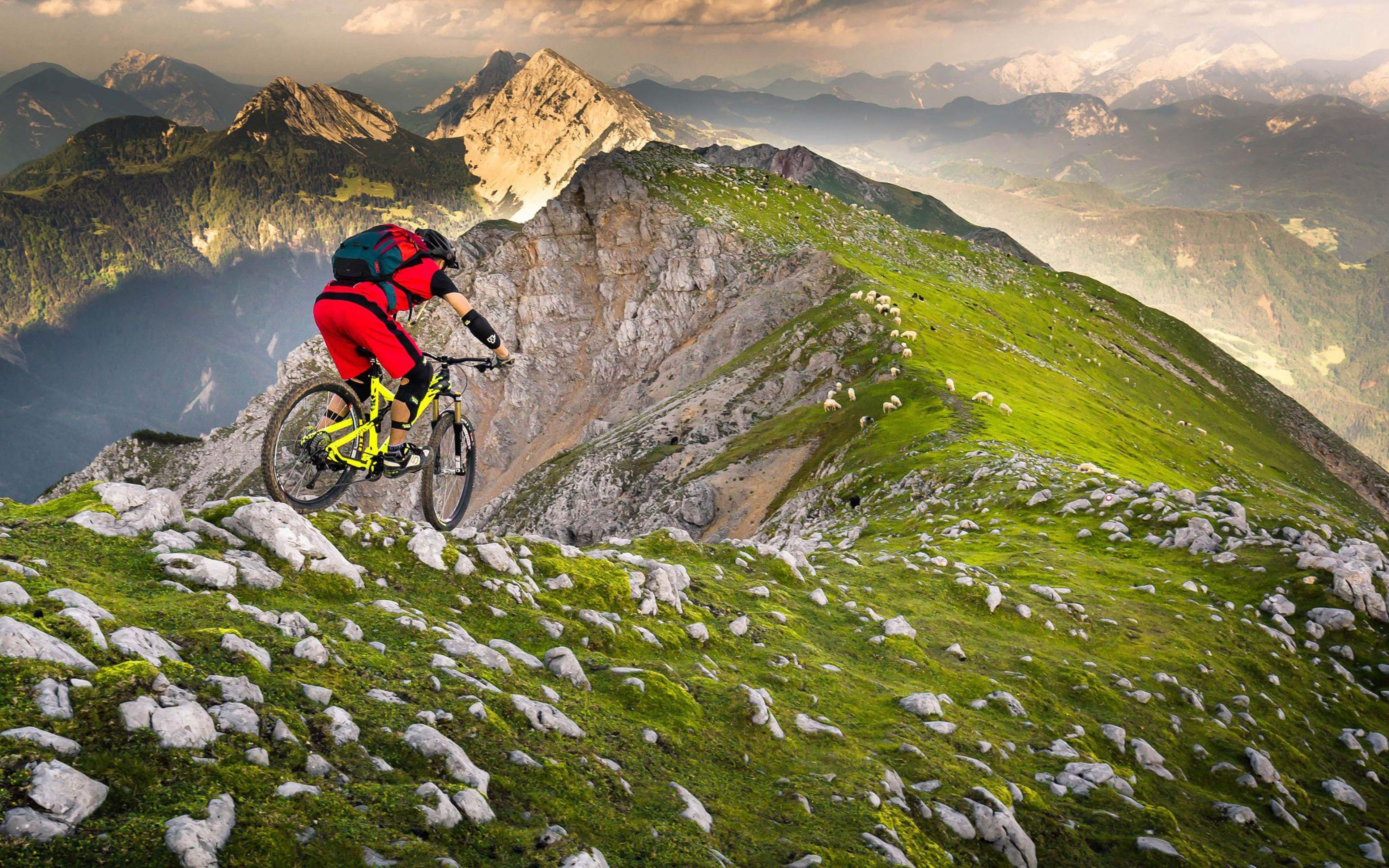 3840x2400 With Bicycle All Over The World Mountain Bike Trails 4k Ultra HD Wallpaper :