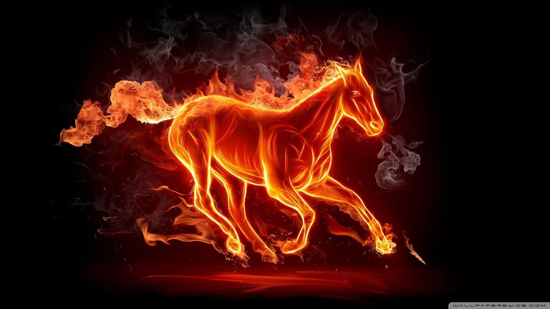 1920x1080 Fire Horse Wallpaper HD