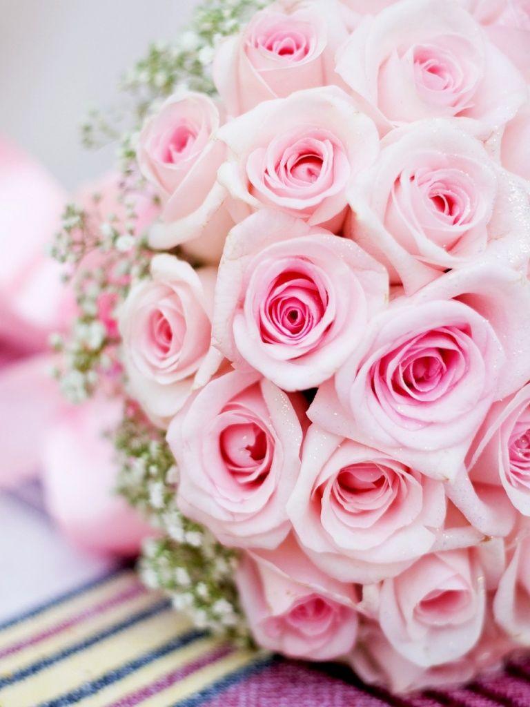 768x1024 Pink Bouquet Roses Wedding iPad wallpaper