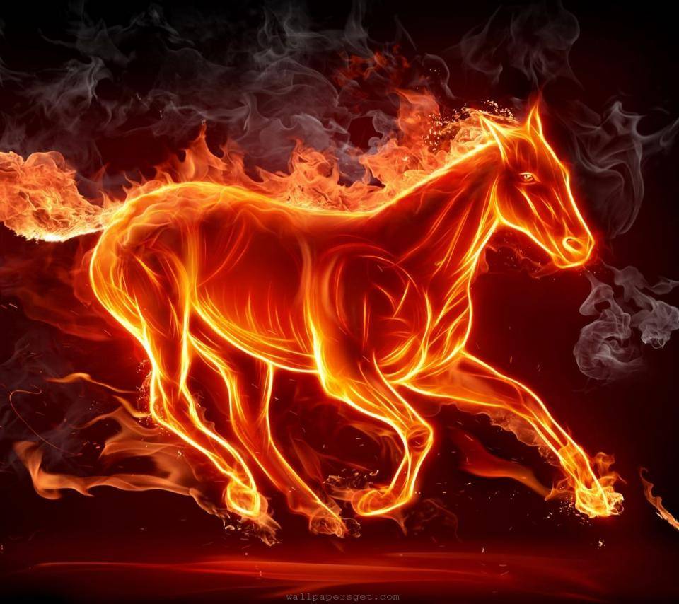 960x854 Flame Horse wallpaper