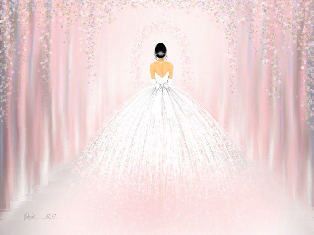 1024x768 iPad Painting Fairytale Wedding The Bride