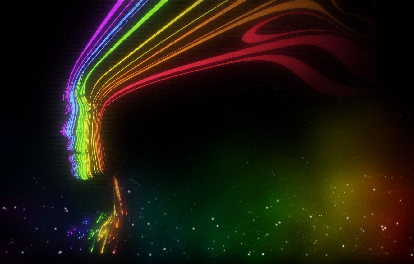1332x850 Wallpaper girl, strip, rainbow image for desktop, section стиль