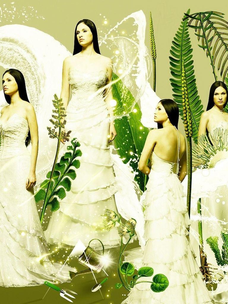 768x1024 Woman Wedding Dresses Nature iPad mini wallpaper