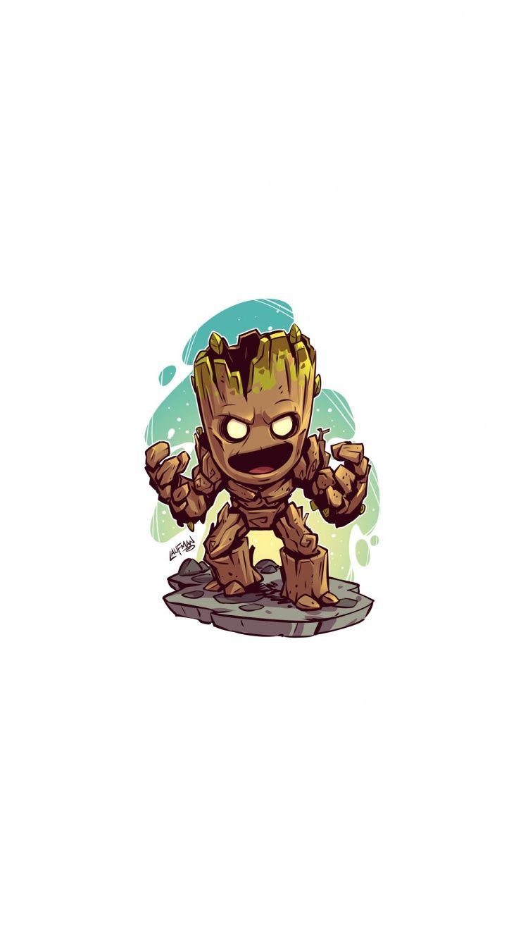 750x1334 Download Guardian, Groot, marvel, minimal, art wallpaper, 750x iphone iPhone 8