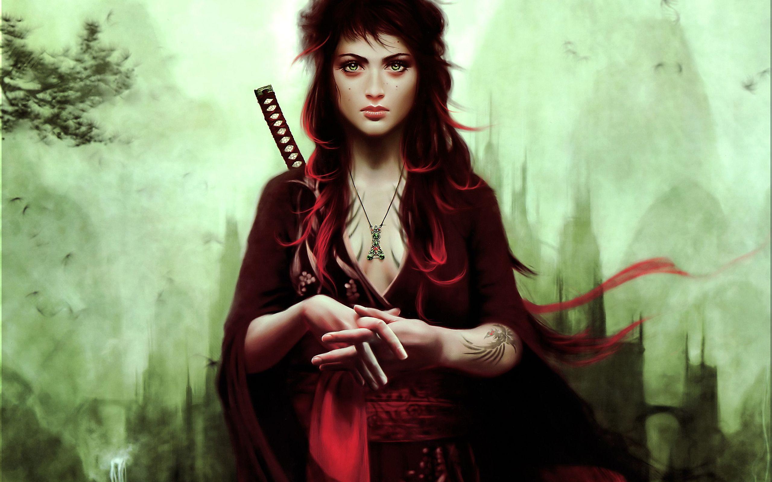 2560x1600 Samurai girl Wallpaper Picture. Wallpaper For Desktop