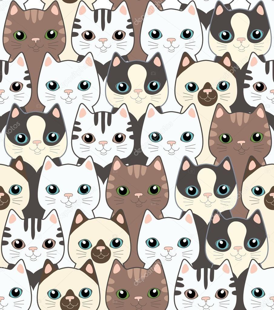 Cute Cat Pattern Wallpapers - Top Free Cute Cat Pattern Backgrounds ...