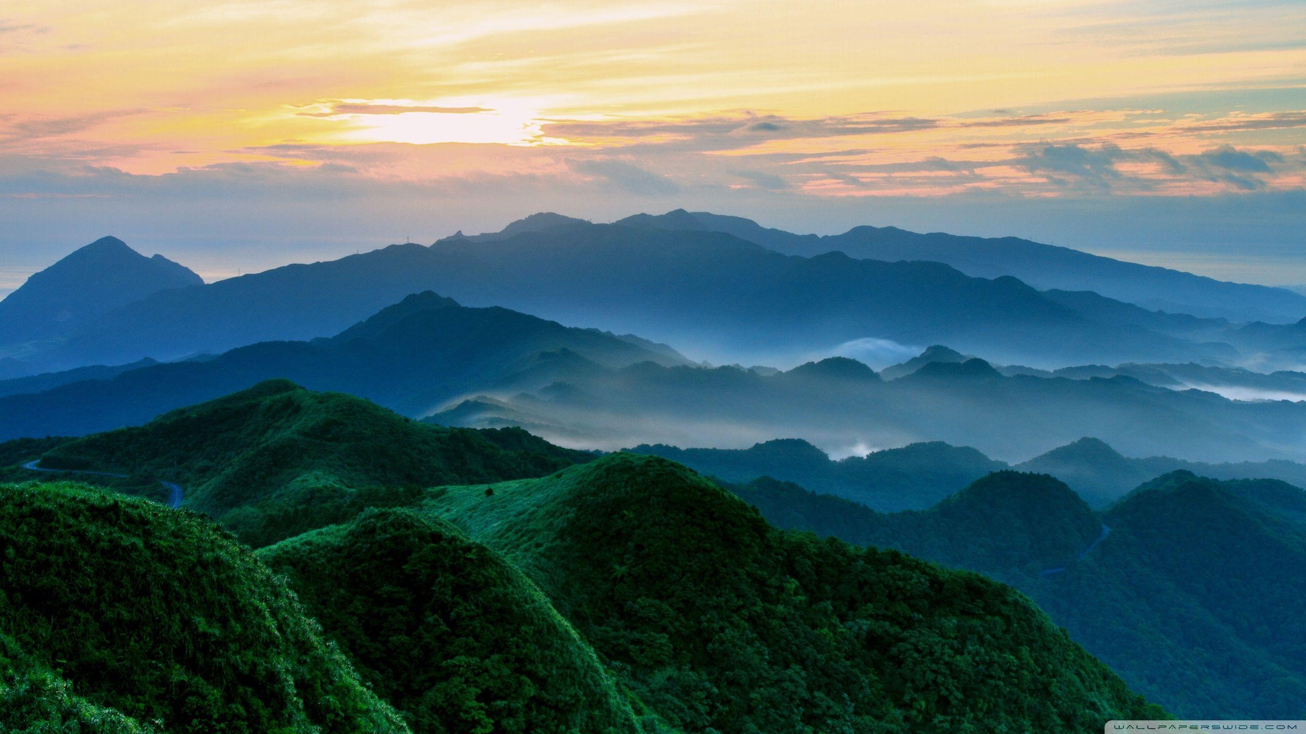 2560x1440 Green Mountains In The Morning Ultra HD Desktop Background Wallpaper for 4K UHD TV : Widescreen & UltraWide Desktop & Laptop : Multi Display, Dual Monitor : Tablet