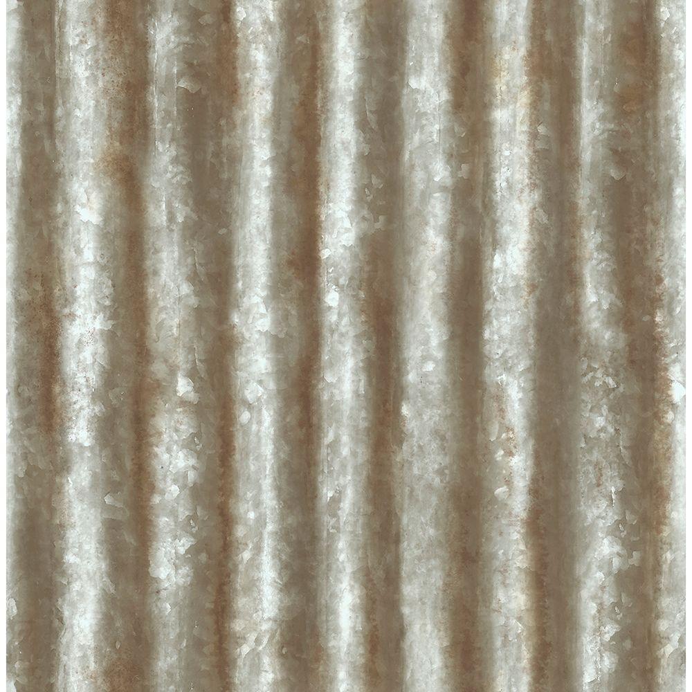 1000x1000 Brewster Kirkland Rust Corrugated Metal Paper Strippable Roll Wallpaper (Covers 56.4 Sq. Ft.) 2701 22334 Home Depot